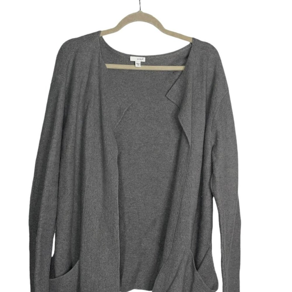 Cardigan Open Front Gray Sz M